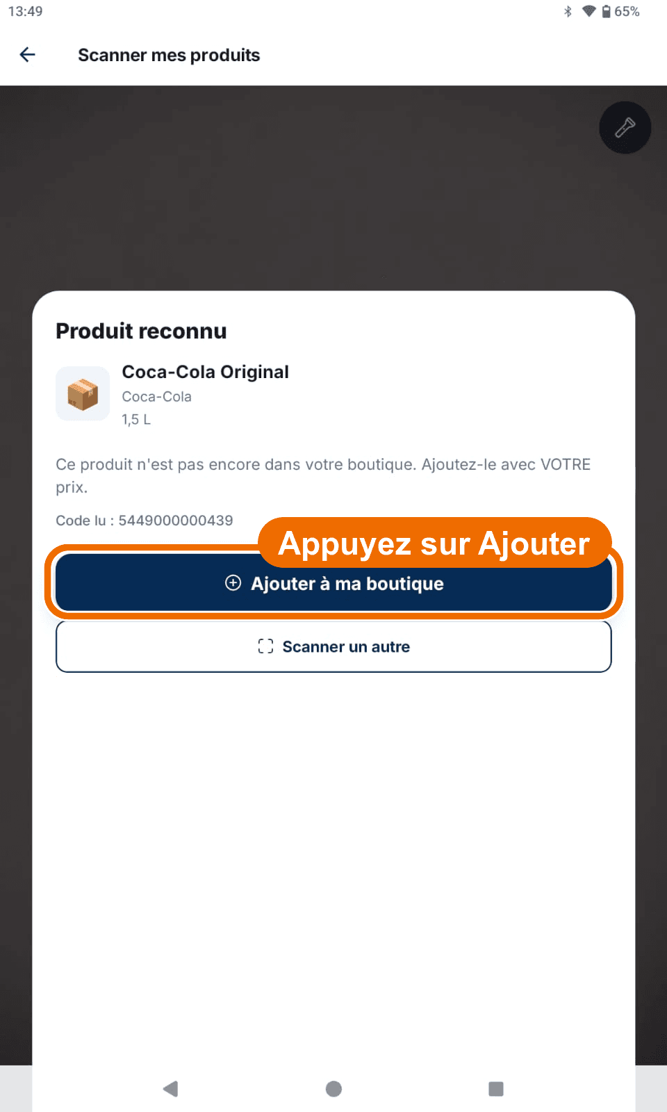 Fiche « Produit reconnu » — Ajouter un produit connu de NovaStok
